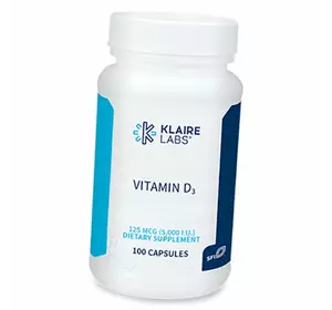 Витамин Д3, Vitamin D3 5000, Klaire Labs  100капс (36353093)