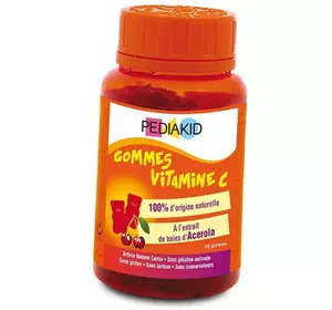 Жевательный Витамин С для детей, Vitamin C Gummies, Pediakid  60таб Натуральная вишня (36505005)