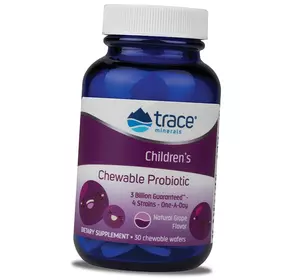 Детский жевательный пробиотик, Children's Chewable Probiotic, Trace Minerals  30таб Виноград (69474002)