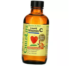 Витамин С для детей, Liquid Vitamin C, ChildLife  118мл Апельсин (36514007)