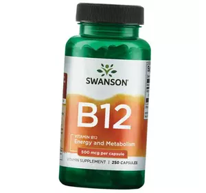 Витамин В12, Цианокобаламин, Vitamin B-12 500, Swanson  250капс (36280065)