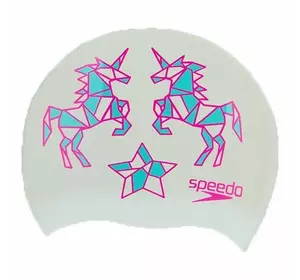 Шапочка для плавания детская Slogan Print Speedo   Бело-розовый (60443008)