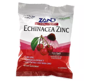 Леденцы с травами и цинком, Herbalozenge Echinacea Zinc, Zand  15леденцов Вишня (71574005)
