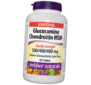 Глюкозамин и Хондроитин с MСM Двойная сила, Glucosamine Chondroitin MSM Double Strength, Webber Naturals  150таб (03485001)