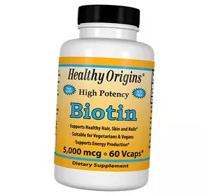 Биотин, Biotin 5000, Healthy Origins  60вегкапс (36354026)