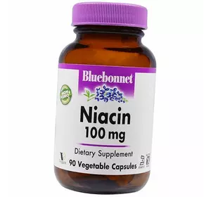 Витамин В3, Никотиновая кислота, Niacin, Bluebonnet Nutrition  90вегкапс (36393043)