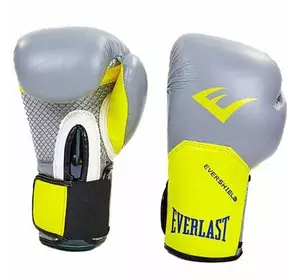 Перчатки боксерские Pro Style Elite BO-5228 Everlast  10oz Серо-желтый (37409009)