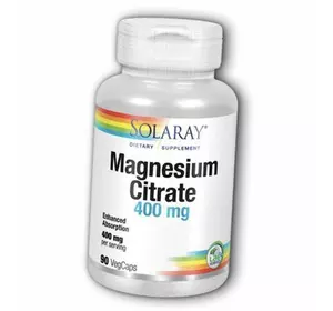 Магний Цитрат, Magnesium Citrate 400, Solaray  90вегкапс (36411017)