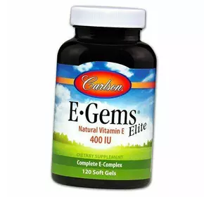 Витамин Е, E-Gems Elite, Carlson Labs  120гелкапс (36353045)