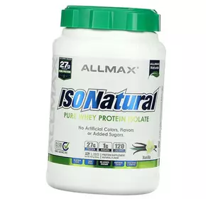 Чистый изолят сывороточного протеина, оригинальная формула, IsoNatural, Allmax Nutrition  907г Ваниль (29134006)