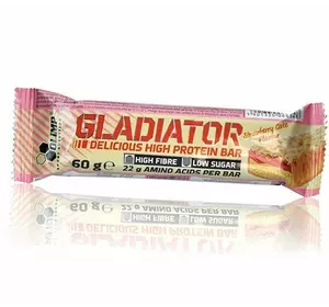 Протеиновый батончик с низким содержанием сахара, Gladiator, Olimp Nutrition  60г Клубничный пирог (14283003)