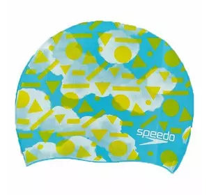 Шапочка для плавания детская Slogan Print Speedo   Голубо-желтый (60443008)