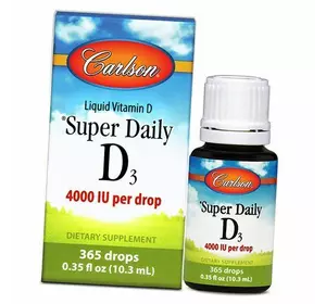 Витамин Д жидкий, Super Daily D3 4000, Carlson Labs  10мл (36353065)