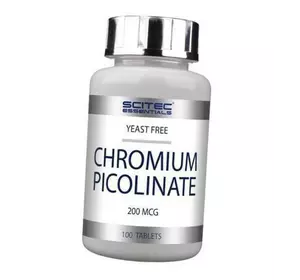 Пиколинат Хрома, Chromium Picolinate, Scitec Essentials  100таб (36170006)