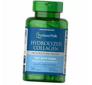 Коллаген 1 и 3 типа, Hydrolyzed Collagen, Puritan's Pride  30каплет (68367005)