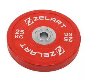 Блины (диски) бамперные для кроссфита TA-7798 Zelart  25кг  Красный (58363208)