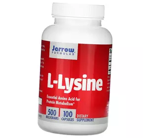 Лизин Гидрохлорид, L-Lysine 500, Jarrow Formulas  100капс (27345008)