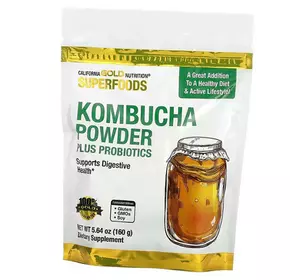 Комбуча с пробиотиками в порошке, Kombucha Powder Plus Probiotics, California Gold Nutrition  160г (05427011)