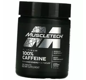 Кофеин для энергии и сосредоточенности, Platinum 100% Caffeine, Muscle Tech  125таб (11098014)