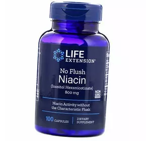 Ниацин не вызывающий покраснений, No Flush Niacin, Life Extension  100капс (36346061)