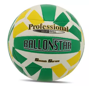 Мяч волейбольный VB-5064 Ballonstar  №5 Бело-зелено-желтый (57566164)