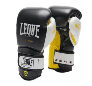 Боксерские перчатки Leone Tecnico Leone 1947  16oz Черно-желтый (37333012)