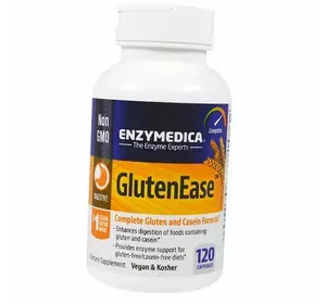 Комплекс ферментов для переваривания глютен и казеина, GlutenEase, Enzymedica  120капс (69466009)