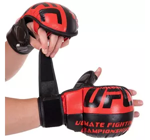Перчатки гибридные для единоборств ММА BO-0554 UFC  XL Красный (37512096)