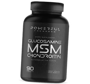 Глюкозамин и Хондроитин с MСM, Glucosamine MSM Chondroitin, Powerful Progress  90таб (03401001)