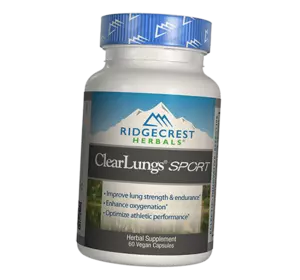 Комплекс для поддержания легких, Clear Lungs Sport, Ridgecrest Herbals  60вегкапс (71390010)
