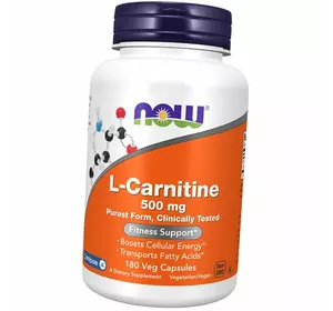 L-Карнитин Тартрат, L-Carnitine 500, Now Foods  180вегкапс (02128005)