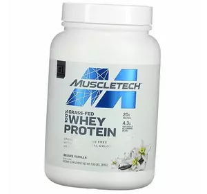 Сывороточный Протеин травяного откорма, 100% Grass-Fed Whey Protein, Muscle Tech  816г Ваниль (29098020)