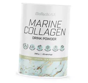 Гидролизованный рыбий коллаген, Marine Collagen Drink Powder, BioTech (USA)  240г Лимон-зеленый чай (68084007)