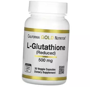 Глутатион Восстановленный, L-Glutathione (Reduced) 500, California Gold Nutrition  30вегкапс (70427008)