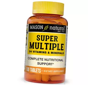 Комплекс Супер Мультивитамины и минералы, Super Multiple, Mason Natural  100таб (36529063)