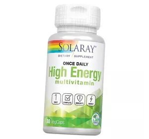 Мультивитамины для энергии, Once Daily High Energy, Solaray  30вегкапс (36411080)