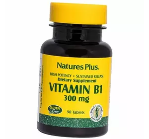Тиамин с замедленным высвобождением, Vitamin B1 300 Sustained Release, Nature's Plus  90таб (36375171)