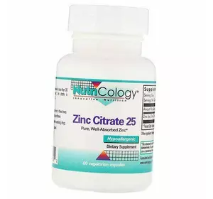 Цитрат Цинка, Zinc Citrate 25, Nutricology  60вегкапс (36373024)