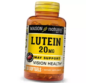 Лютеин для глаз, Lutein 20, Mason Natural  30гелкапс (72529010)