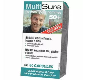 Витамин для мужчин после 50, MultiSure for Men 50+, Webber Naturals  80капс (36485023)
