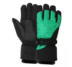 Перчатки горнолыжные теплые женские B-4455 Luckyloong  L/XL Черно-зеленый (07628001)