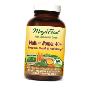 Мультивитамины для женщин 40+, Multi for Women 40 plus, Mega Food  60таб (36343012)