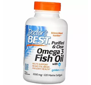 Очищенный рыбий жир, Омега 3, Purified & Clear Omega 3 Fish Oil, Doctor's Best  120гелкапс (67327006)