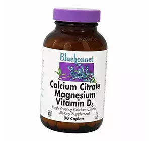 Кальций Магний Витамин Д3, Calcium Citrate Magnesium Vitamin D3, Bluebonnet Nutrition  90каплет (36393064)
