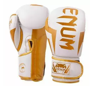 Перчатки боксерские Elite VL-8291 Zelart  10oz Бело-золотой (37429436)
