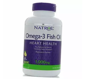 Омега 3, Рыбий жир, Omega-3 Fish Oil 1000, Natrol  60гелкапс Лимон (67358004)