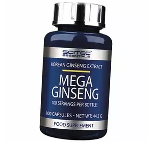 Корейский женьшень экстракт, Mega Ginseng, Scitec Essentials  100капс (71170005)