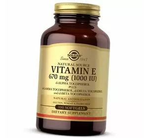 Витамин Е, Смесь токоферолов, Vitamin E 1000, Solgar  100гелкапс (36313221)