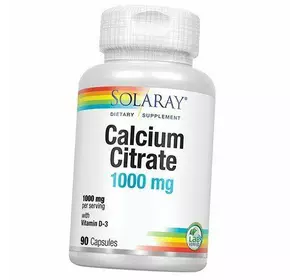 Цитрат Кальция с Витамином Д3, Calcium Citrate with Vitamin D-3, Solaray  90капс (36411047)