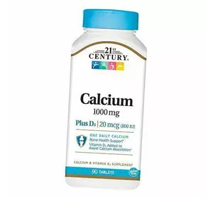 Кальций Д3, Calcium 1000+D3, 21st Century  90таб (36440043)
